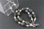 MAANSTEEN - LABRADORIET armband/oorhanger-set