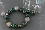 AGAAT - LABRADORIET armband/oorhanger-set