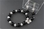 AQUAMARIJN - ONYX armband/oorhanger-set 