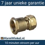 Knelfitting messing, rechte koppeling   1x22 bn