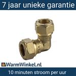 Knelfitting messing, knie koppeling 15x15mm