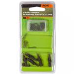Fox camo green running safety clips | 5 sets