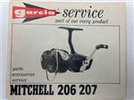 Garcia service boekje van Mitchell 206 207 molen