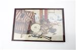 Vintage hengelsport - ingelijste illustratie | 30,3 x 20,3 cm