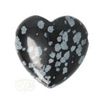 Sneeuwvlok Obsidiaan doorboorde hart hanger ± 3 cm Nr 10