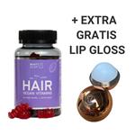 BEAUTY BEAR Hair Vitamines, 60 Gummies + 1  x Lip Gloss