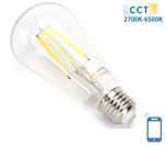 Kooldraadlamp E27 6W WiFi CCT 2700K-6500K | ST64 - warmwit - daglichtwit LED ~ 850 Lumen - helder gl