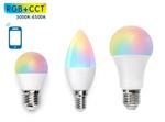 WiFi LED lampen proef/start pakket 3 stuks | gloeilamp E27 - kaarslamp E14 - kogellamp E27 | RGB+CCT