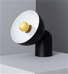 Tafellamp industrieel | modern design | buiten zwart - binnen wit | 23cm x 16cm