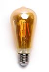 Kooldraadlamp E27 Edison ST64 - amber glas  | LED 4W=38W gloeilamp | FLAME filament 2200K
