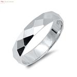 Zilveren diamond cut 4 mm ring