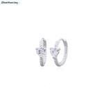 Zilveren love twist cz huggie hoops