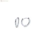 Zilveren diamond cut huggie hoops 12 mm