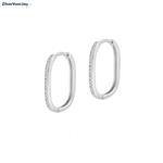 Zilveren huggie hoops cz 20mm