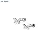 Zilveren vlinder piercings studs