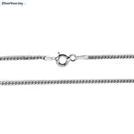 Zilveren gourmet ketting rhodium 50 cm 1.7mm