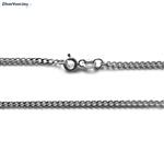 Zilveren rhodium gourmet ketting 40 cm lang 2 mm breed