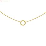 Goud op zilver karma kleine cirkel choker ketting