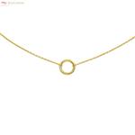 Goud op zilver karma kleine cirkel choker ketting