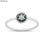 Zilveren larimar little flower ring