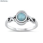 Zilveren celtic larimar ring