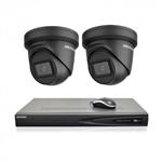 Hikvision 8 MP zwart IP camerabewaking set 2 EXIR camera's