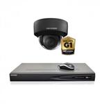 Hikvision 4 MP Zwart IP camerabewaking set 1 dome camera