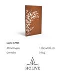 Paneel Larix CPN1 Cortenstalen wandpaneel sierpaneel 180x110 cm.