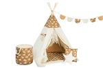 TIPI tent Teddy Bear XXL set 9 accessoires XXL set :  speelmat, 4 kussens, speelmand, vlaggenlijn, d