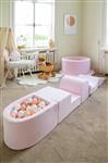 Klimparcour Soft Velvet Light Pink - foam speelset Speelset - 5 elementen incl mini ballenbad en 100