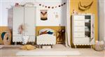 Babykamer Babushka Olive Ledikant, kledingkast en commode