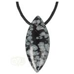 Sneeuwvlok Obsidiaan ovaal edelsteen hanger Nr 11