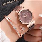 Luxe horloge met armband voor dames - quartz horloge magnetisch / leren band