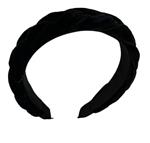 Diadeem - haarband van stof - glitter - zwart – vlecht