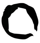Diadeem - haarband van stof met knoop - wafelstof - kinderen/meisjes/dames – zwart