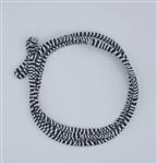Strikhaarband - elastisch - zebraprint - wit zwart — 75 cm