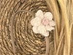 Diadeem wol flower - wollen bloem - khaki kleur diadeem – beige
