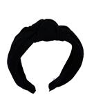 Diadeem - haarband (gebreide look) met knoop - zwart