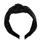 Diadeem - haarband van imitatieleer (glanzend) - zwart met knoop