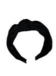 Diadeem - haarband met knoop - zwart - glanzende stof