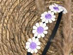 Diadeem - haarband - madeliefjes lila -bloemen - bloemetjes