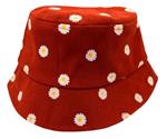 Zomerhoed daisy - meisjes - kinderen - rood - vissershoed - bucket hat - madeliefjes - 2 t/m 5 jaar