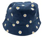 Zomerhoed daisy - meisjes - kinderen - blauw - vissershoed - bucket hat - madeliefjes - 2 t/m 5 jaar