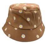 Zomerhoed daisy - meisjes - kinderen - khaki - vissershoed - bucket hat - madeliefjes - 2 t/m 5 jaar