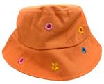 Zomerhoed flower - dames - volwassenen - meisjes - kinderen - oranje - vissershoed - bucket hat - ge