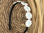 Diadeem - haarband - madeliefjes lichtblauw -bloemen - bloemetjes