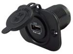 USB Stopcontact Dubbel 4 8AZwart met Flush Mount Frame