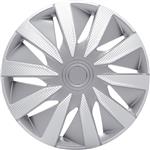 4-Delige J-Tec Wieldoppenset Lazio 13-inch zilver/carbon-look