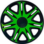4-Delige J-Tec Wieldoppenset Nascar 14-inch zwart/groen