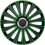 4-Delige Wieldoppenset LeMans 15-inch zwart/groen